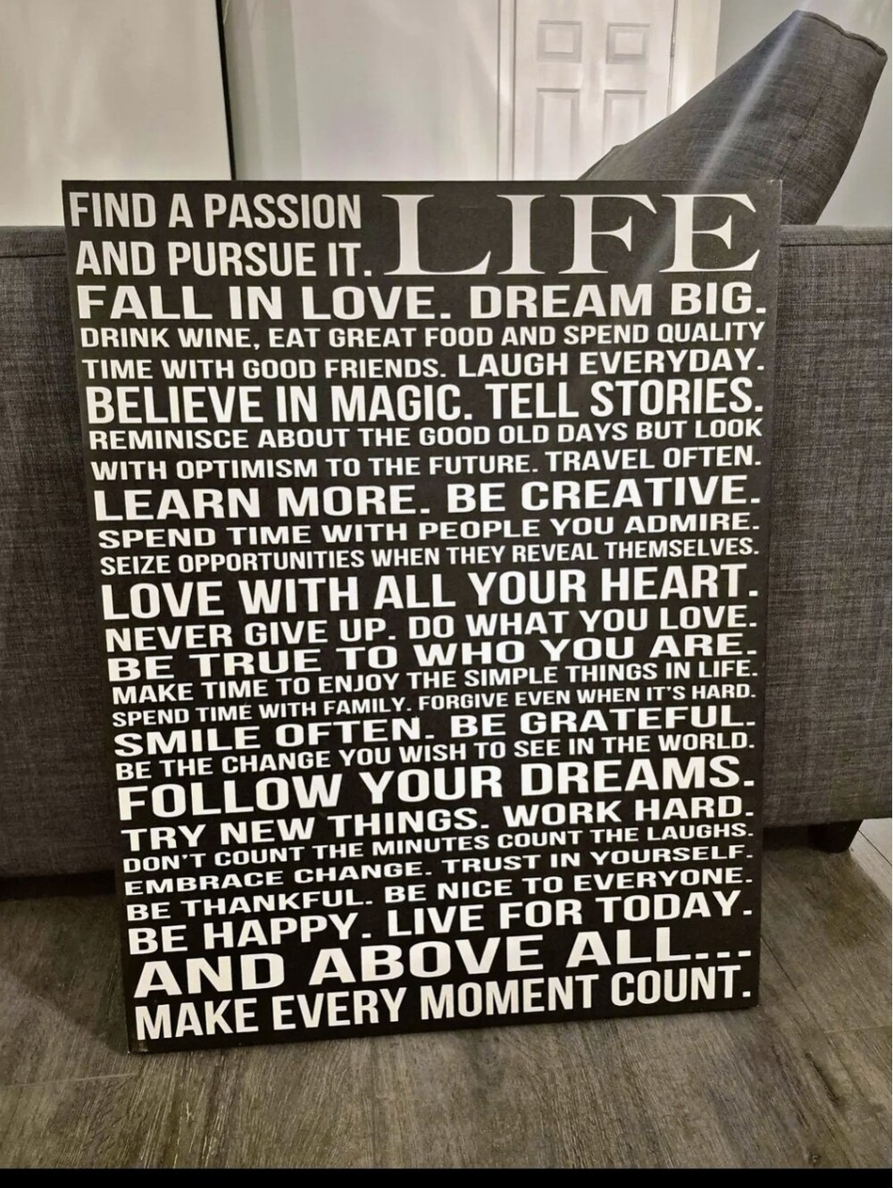 Inspirational 'LIFE' Wall Art Sign - Modern Canvas Decor Art Work